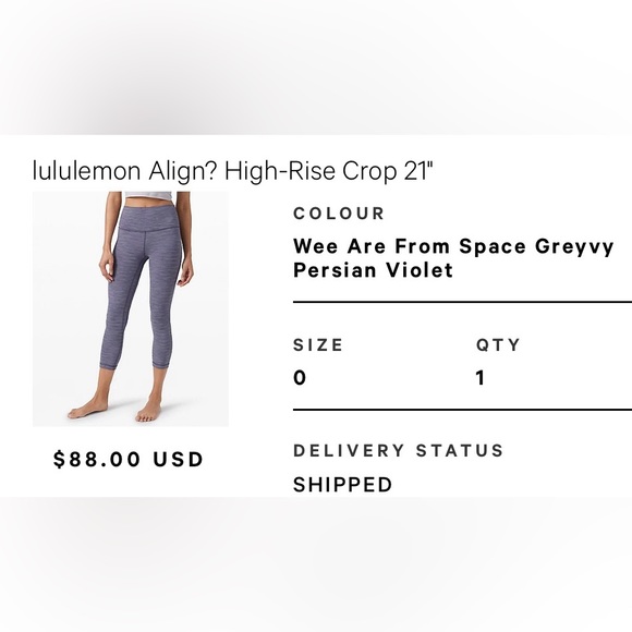 Lululemon Align crop size 0 - Picture 4 of 4